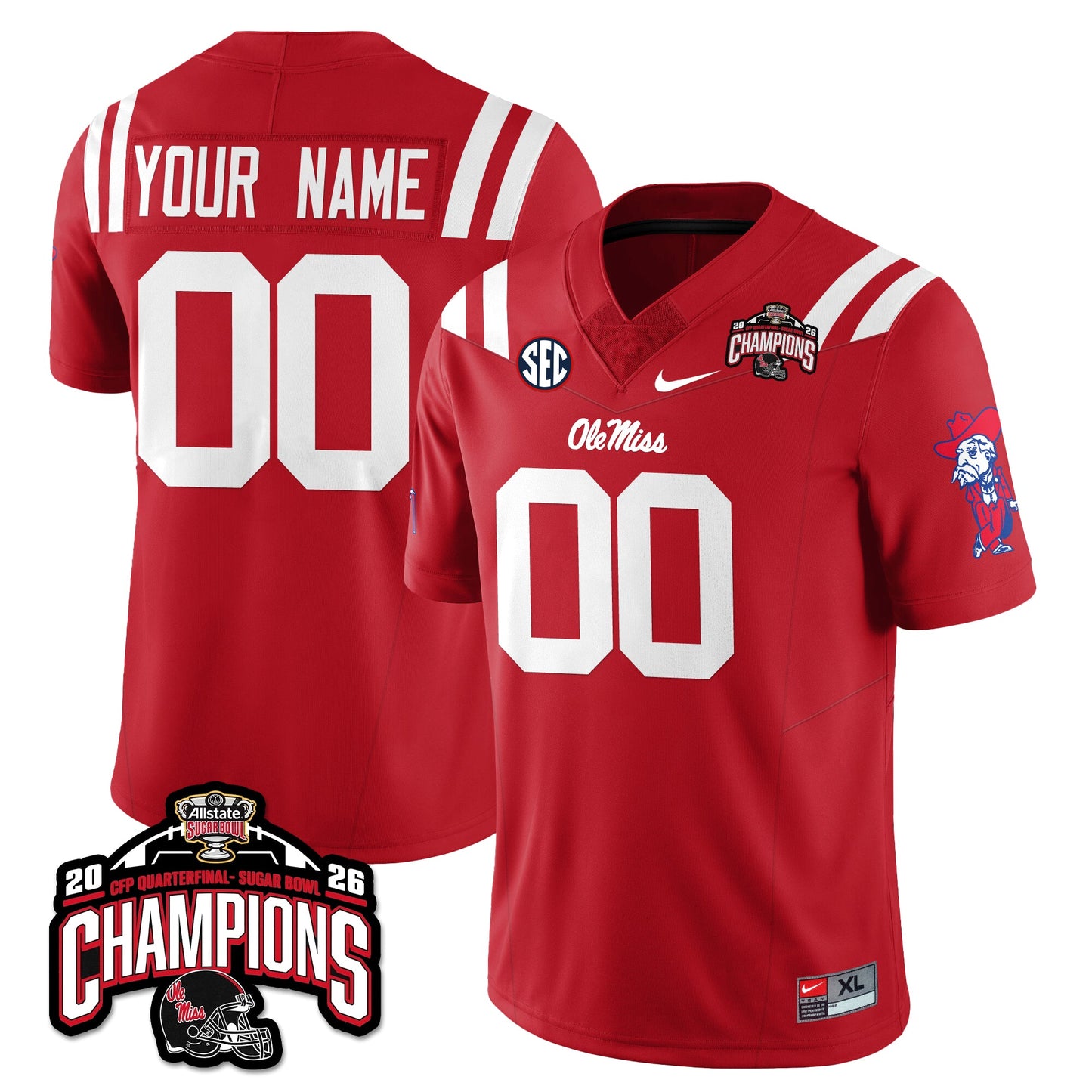Custom OM Football Vapor Limited Jersey - Allstate Sugar Bowl Champions - All Stitched
