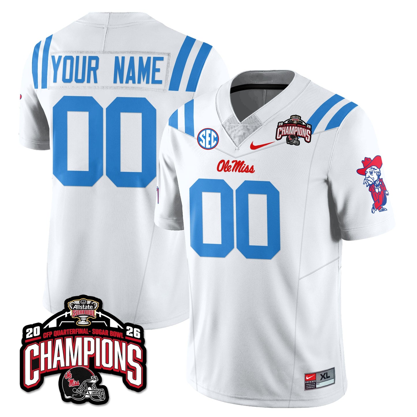 Custom OM Football Vapor Limited Jersey - Allstate Sugar Bowl Champions - All Stitched