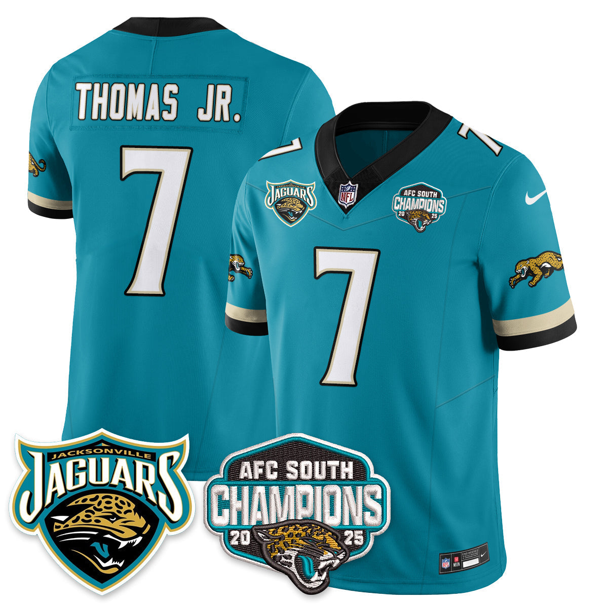 DET AFC South Division Champions Vapor Limited Throwback Jersey - All Stitched