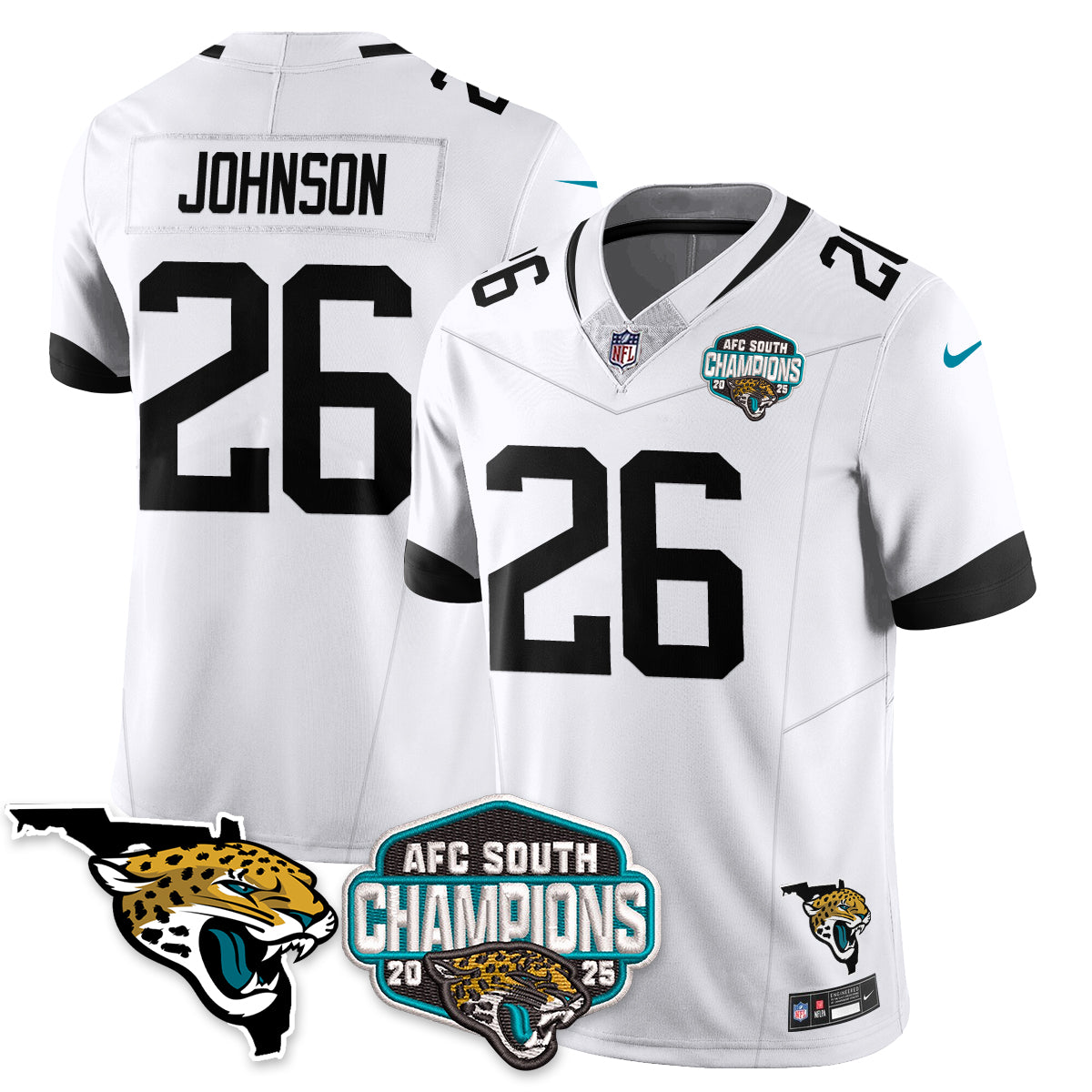 DET AFC South Division Champions Vapor Limited Jersey - All Stitched
