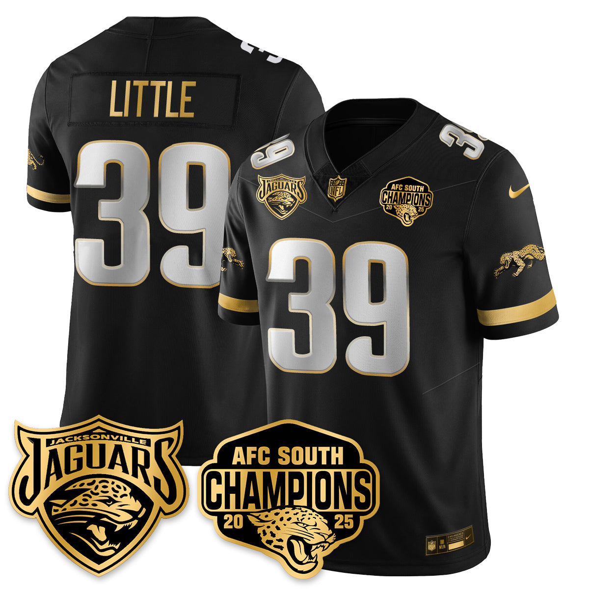 DET AFC South Division Champions Vapor Limited Gold Jersey - All Stitched