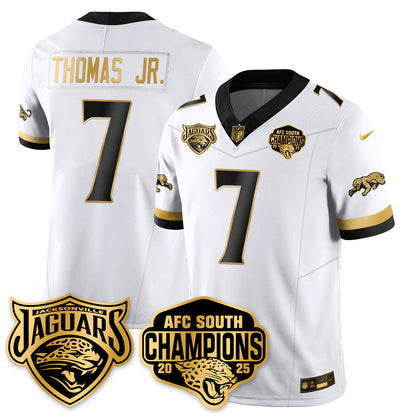 DET AFC South Division Champions Vapor Limited Gold Jersey - All Stitched