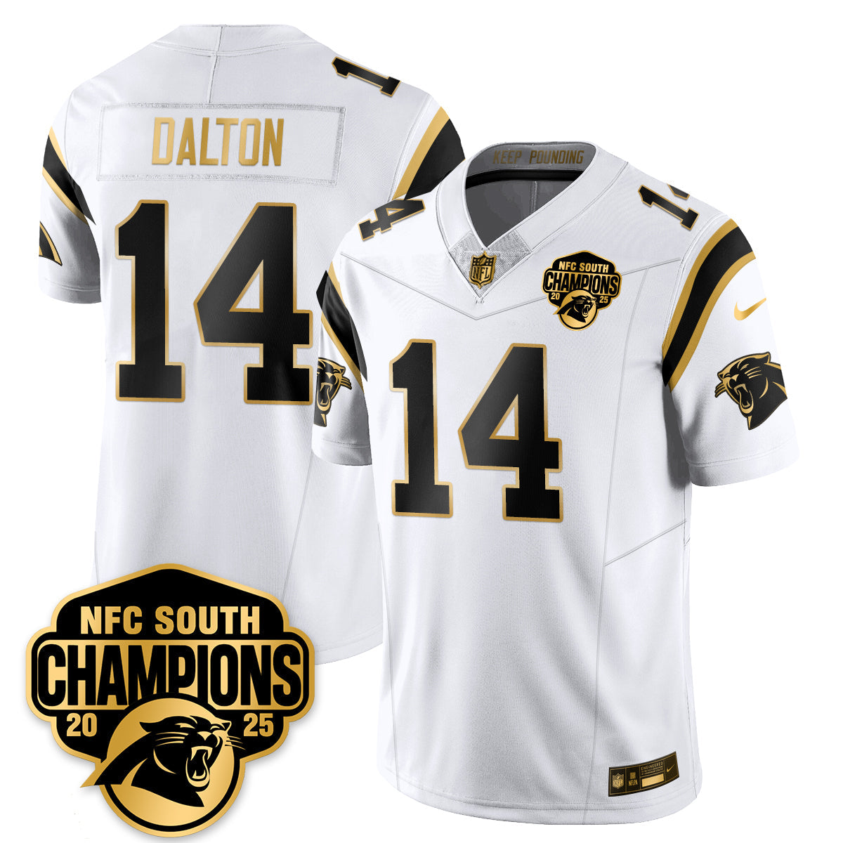 CAR NFC South Division Champions Vapor Limited Gold Jersey - All Stitched