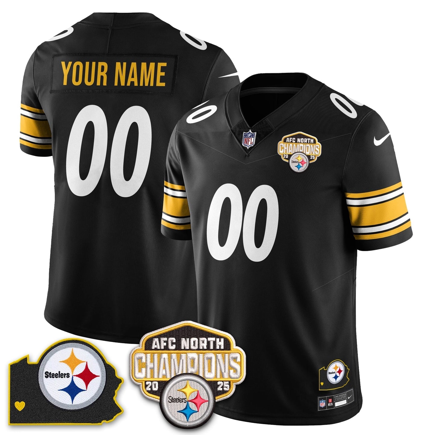 PIT AFC North Division Champions Vapor Limited Jersey N1 - All Stitched