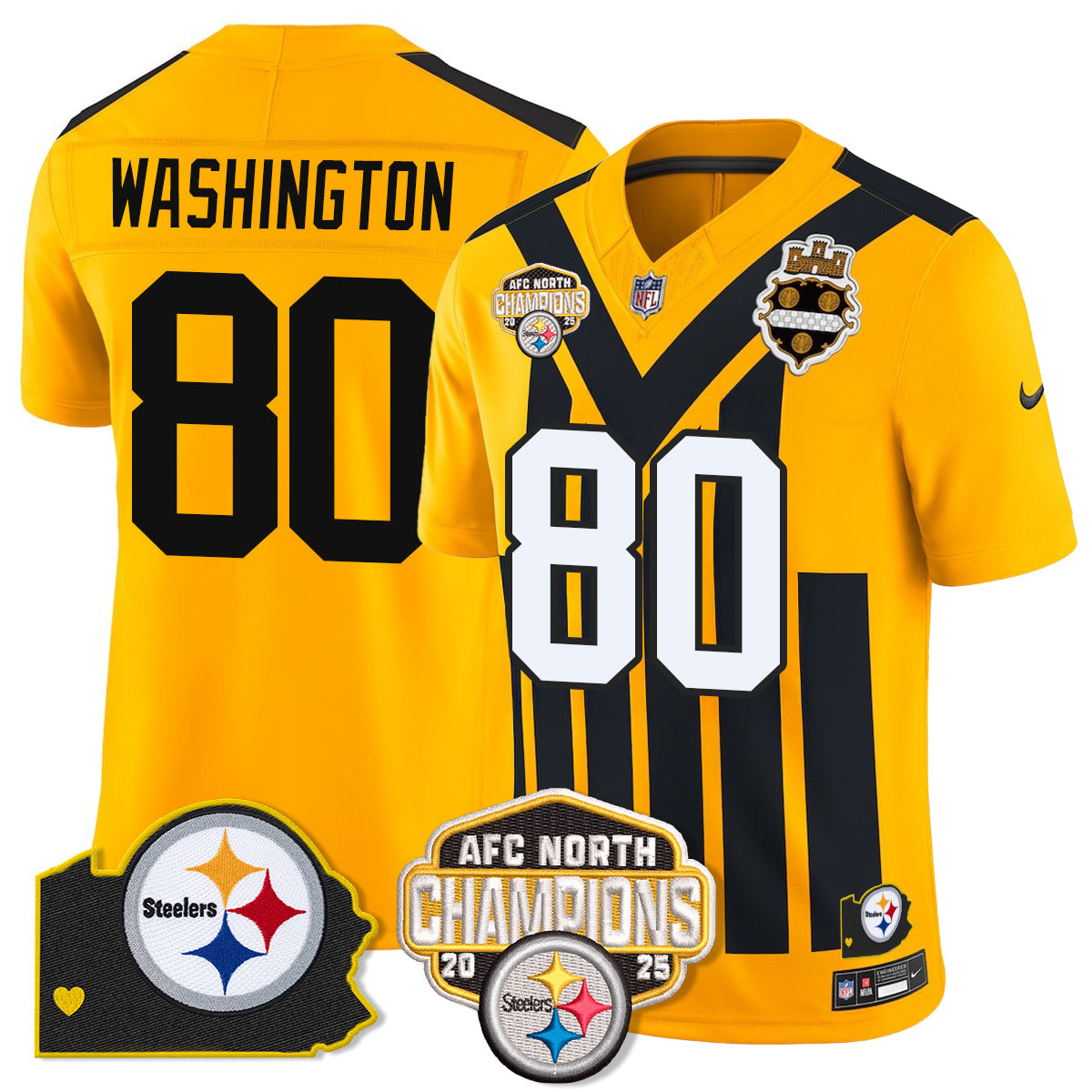 PIT AFC North Division Champions Vapor Limited Gold Jersey N2 - All Stitched