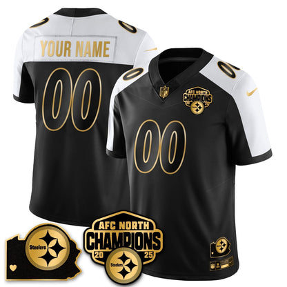 Custom PIT AFC North Division Champions Vapor Limited Jersey N1 - All Stitched