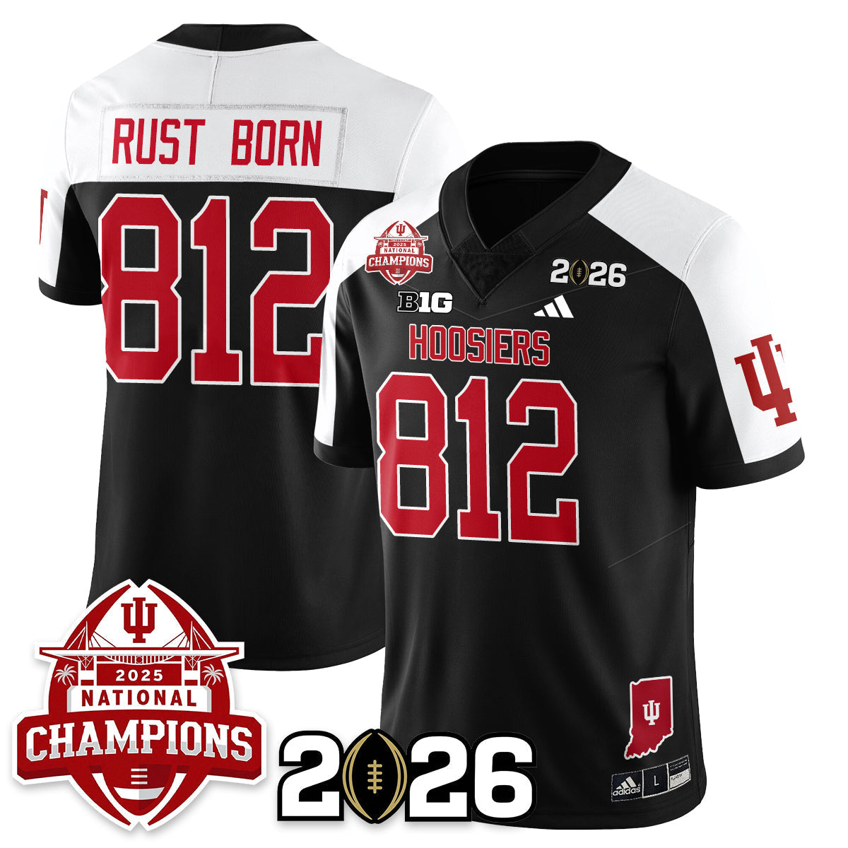 Indiana H Vapor Limited Football Jersey V2 - 2025 National Champions - All Stitched