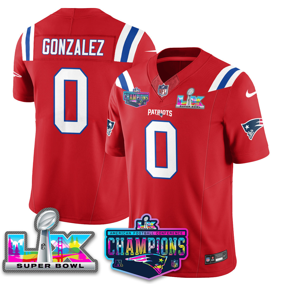 NE 2025 Vapor Jersey - AFC Champions Limited Patch - All Stitched