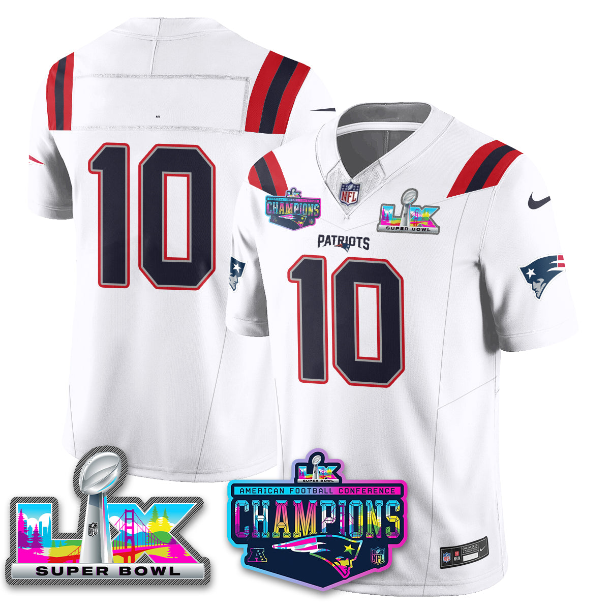 NE 2025 Vapor Jersey - AFC Champions Limited Patch - All Stitched