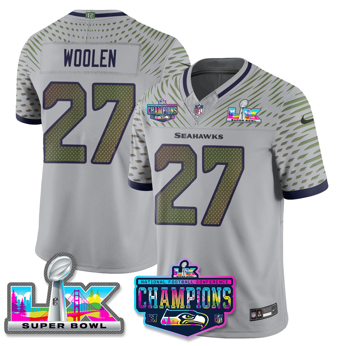SEA 2025 Vapor Limited Jersey - NFC Champions Limited Patch - All Stitched