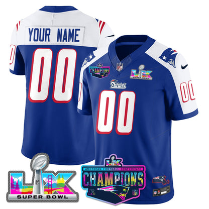 NE 1996 Throwback Limited Vapor Jersey - 2025 AFC Champions Limited Patch - All Stitched