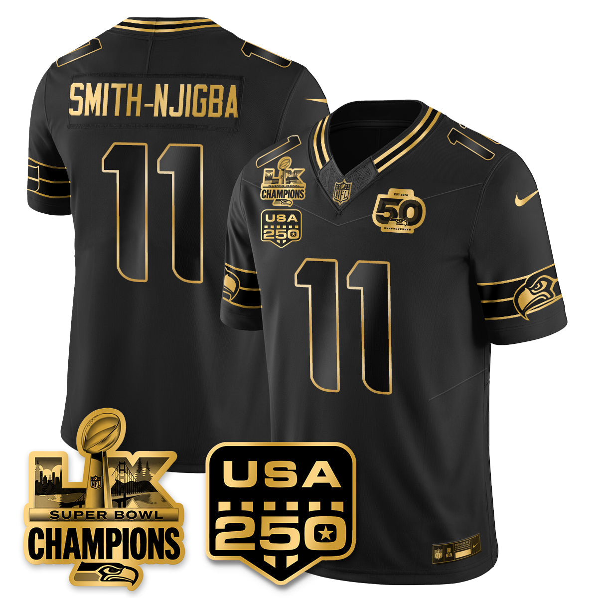 SEA Super Bowl LX Champions Jersey - All Stitched N1