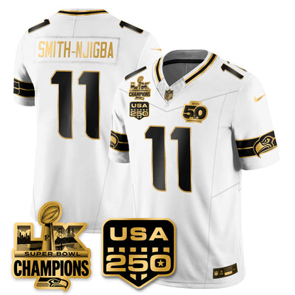 SEA S.Bowl LX & 50th Patch Champions Vapor Limited Jersey - All Stitched -DMQ