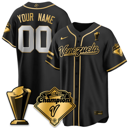 Venezuela Baseball 2026 World Baseball Classic Champions Limited Custom Jersey - All Stitched