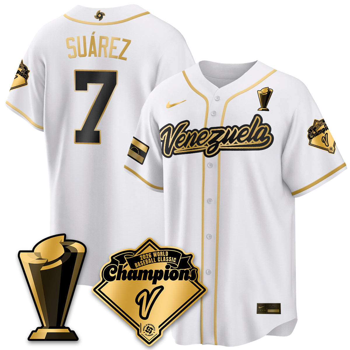Venezuela Baseball 2026 World Baseball Classic Champions Limited Jersey - All Stitched