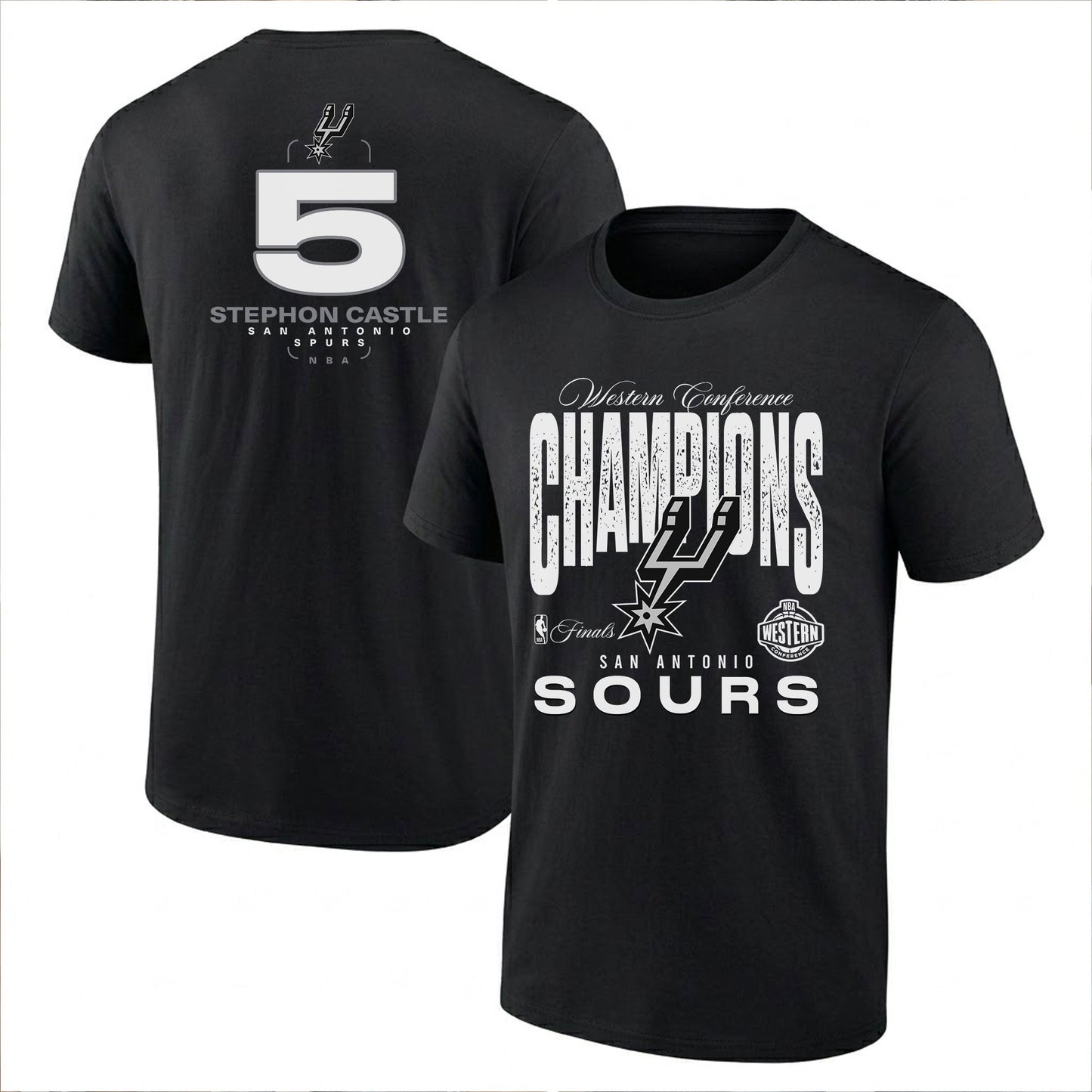 SAS 2026 NBA Western Conference Champions Printed T-Shirt