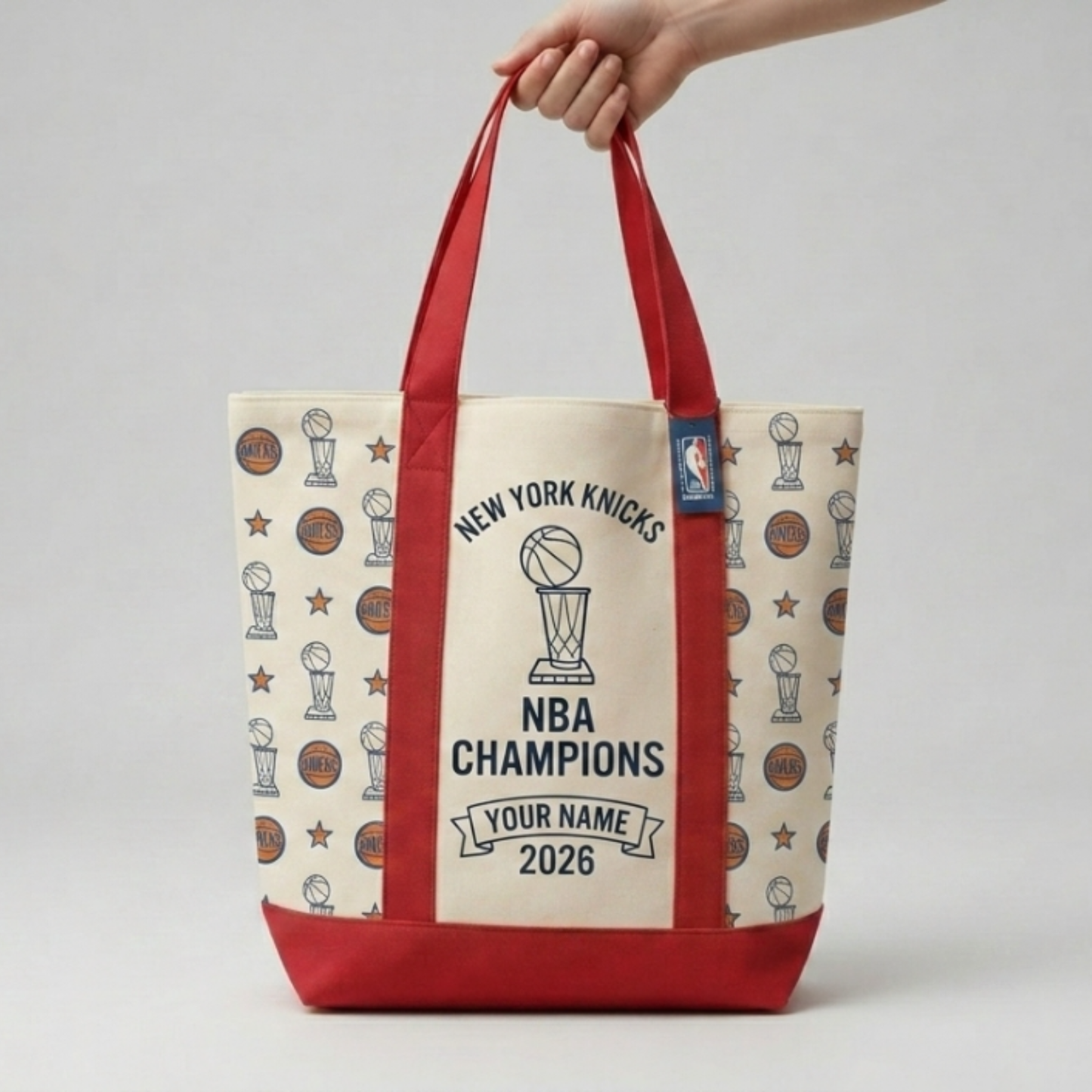 NYK 2026 Basketball Champions Custom Printed Canvas Tote Bag V2
