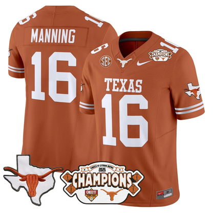 TEX 2025 State Map & Citrus Bowl Champions Patch Vapor Limited Jersey - All Stitched