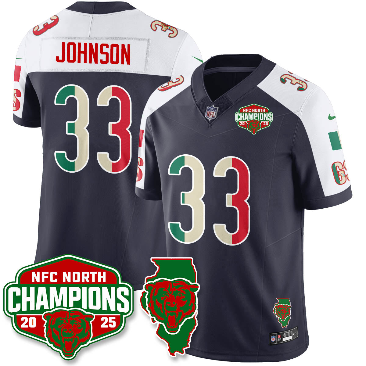 CHI Mexico NFC North Division Champions Vapor Limited Jersey - All Stitched
