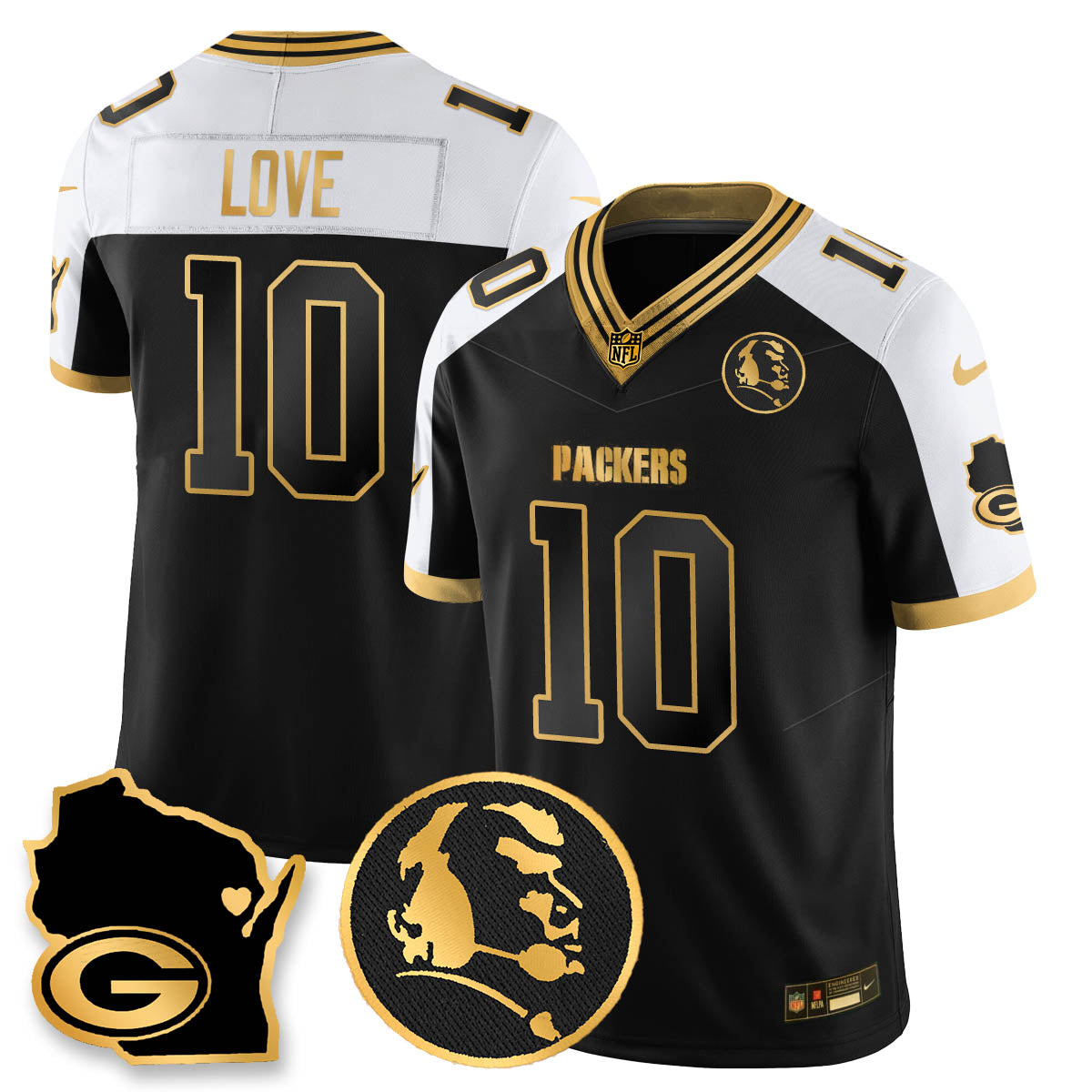 GB 4-Time Champions Vapor Limited Jersey - John Madden Patch - All Stitched