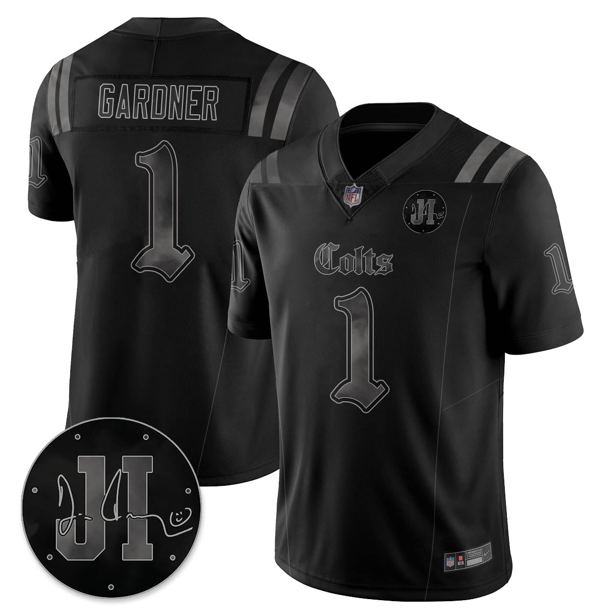 IND 'Dark Gothic' Vapor Limited Jersey - Jim Irsay Patch - All Stitched