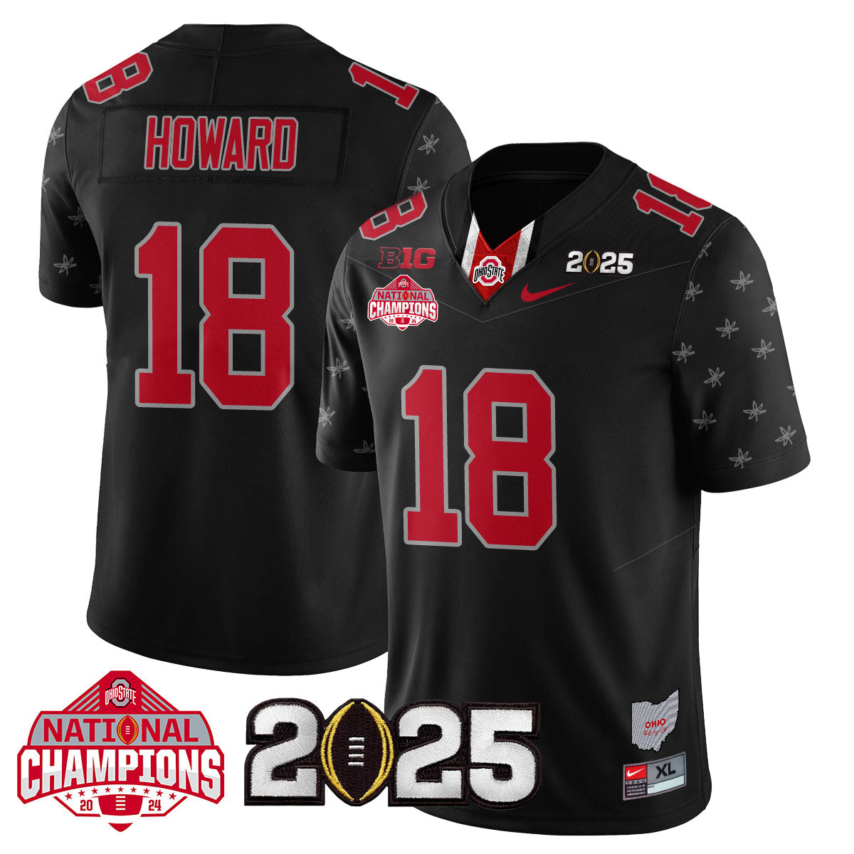 OSU 'Heritage Stripe' 2025 CFP Patch - National Champions Jersey N19 - All Stitched