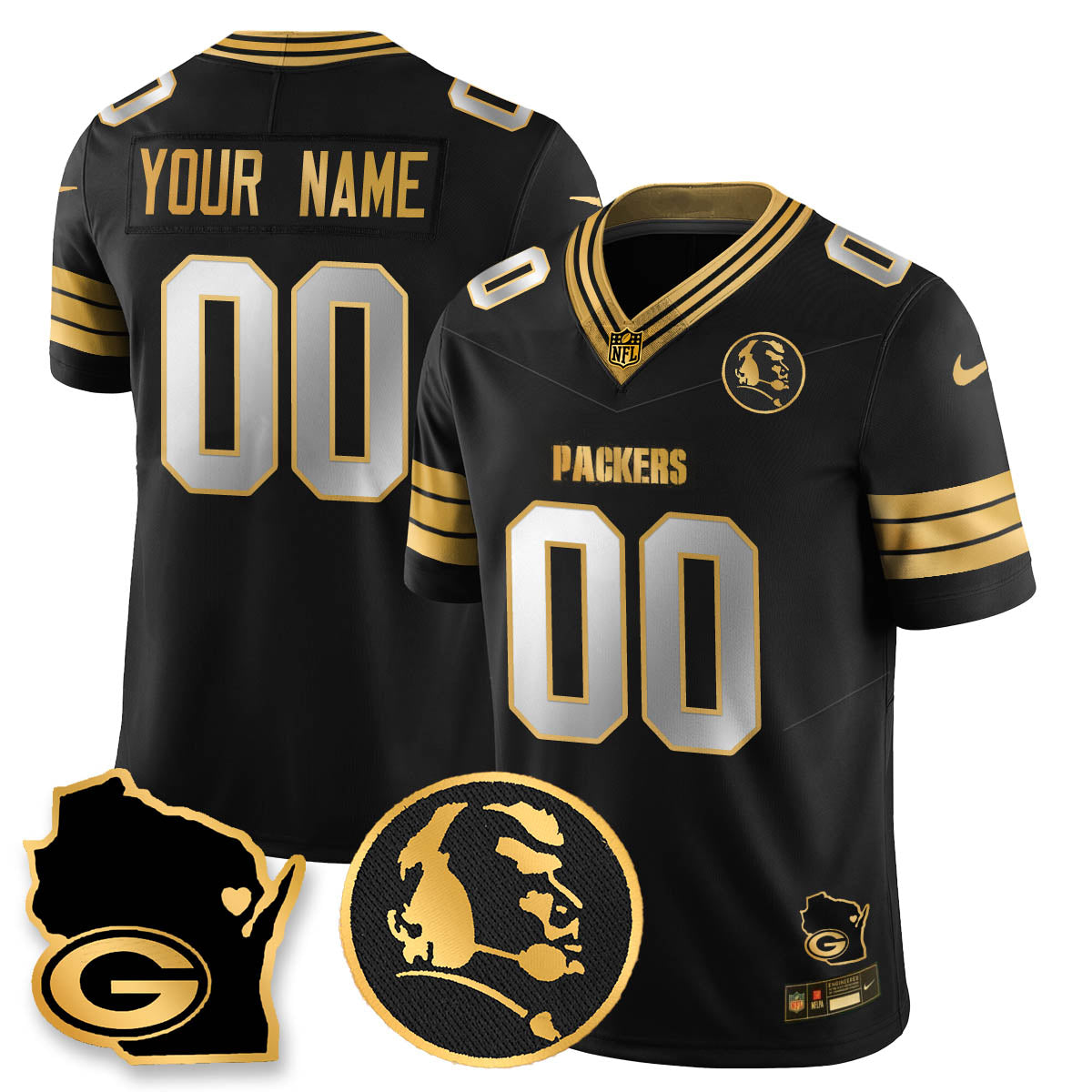 GB 4-Time Champions Vapor Limited Jersey - John Madden Patch - All Stitched