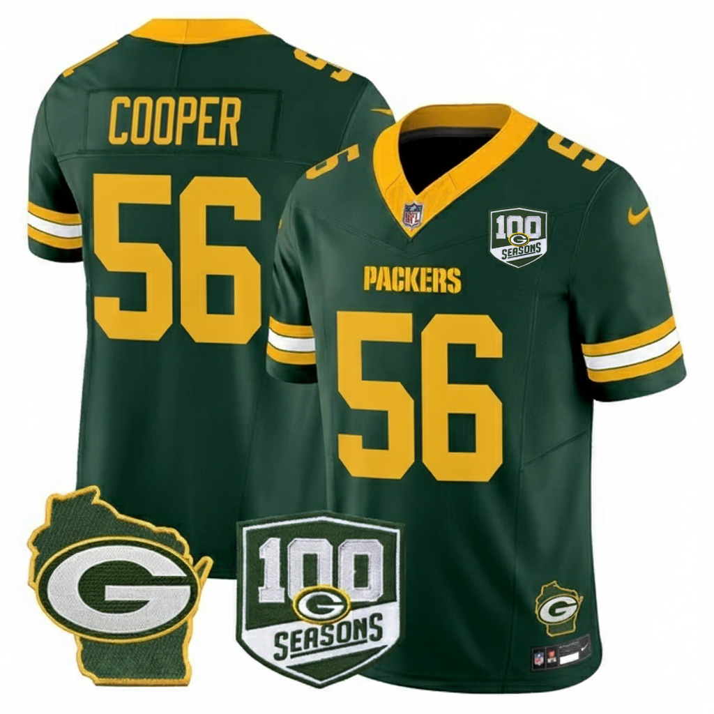 GB 100th Season & Home Patch Vapor Limited Jersey - All Stitched