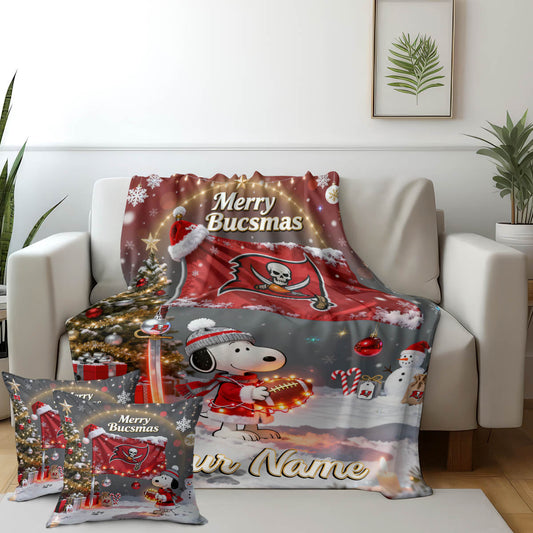TB x SNP | Premium Christmas Fleece Blanket & Throw Pillow