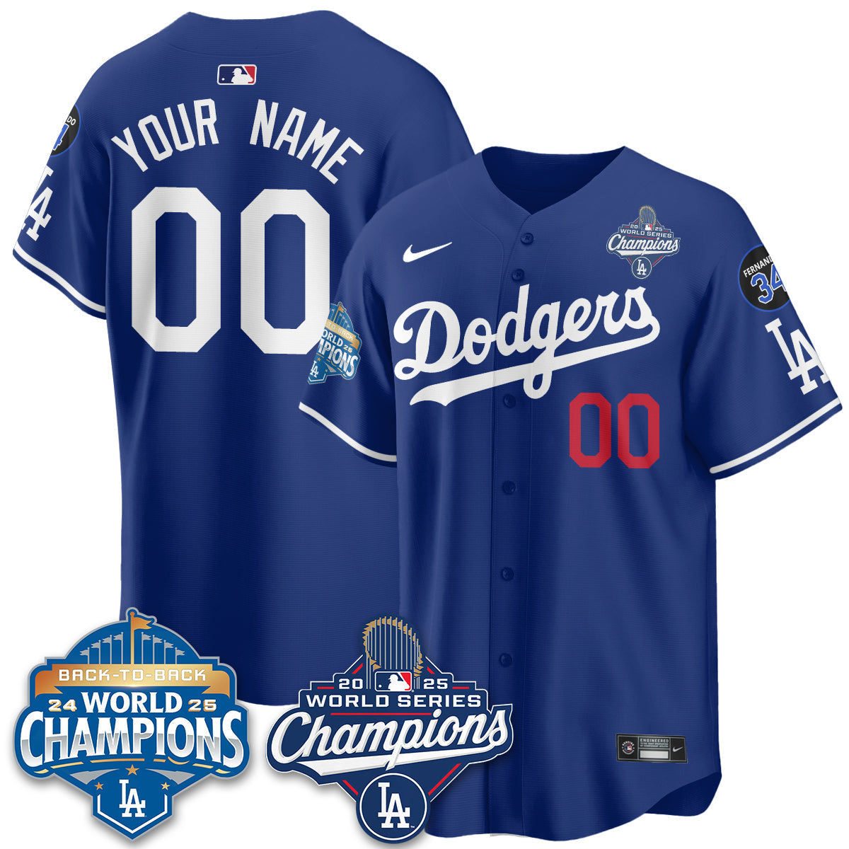 Custom LAD 2025 World Series Champions Jersey - All Stitched N2