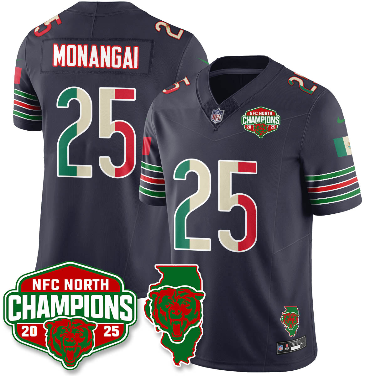 CHI Mexico NFC North Division Champions Vapor Limited Jersey - All Stitched