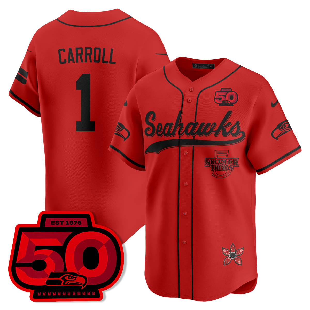 SEA Stranger Things Vapor Limited Baseball Jersey - All Stitched