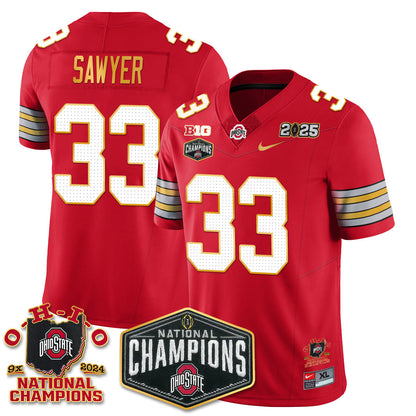 OSU 'Heritage Stripe' 2025 CFP Patch - National Champions Jersey N8 - All Stitched