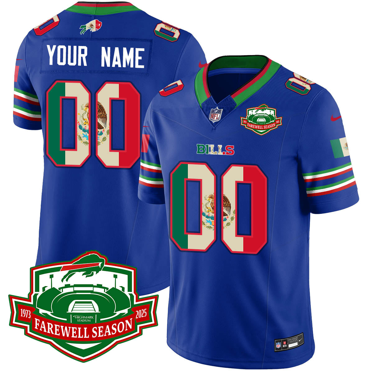 BUF Mexico Vapor Limited Jersey - All Stitched