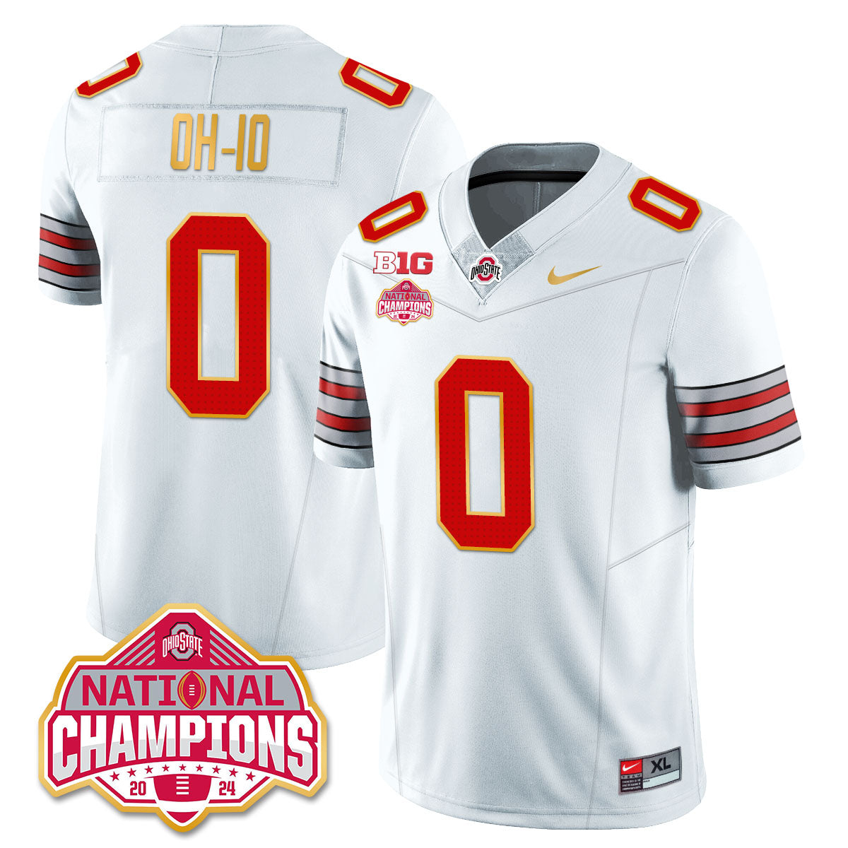 OSU 'Heritage Stripe' 2025 CFP Patch - National Champions Jersey N19 - All Stitched
