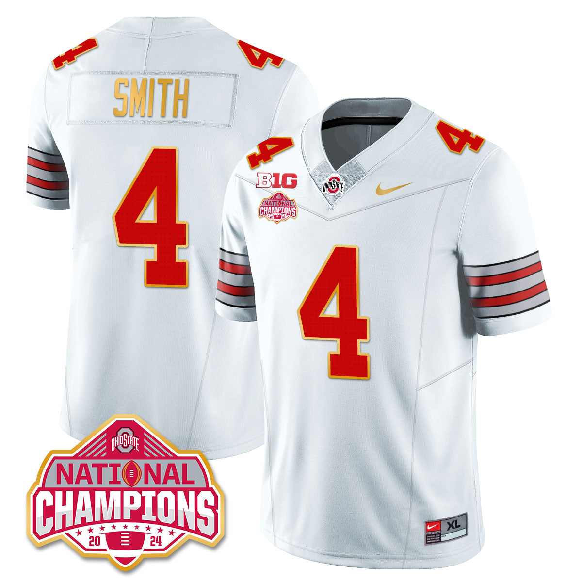 OSU 'Heritage Stripe' 2025 CFP Patch - National Champions Gold Jersey - All Stitched