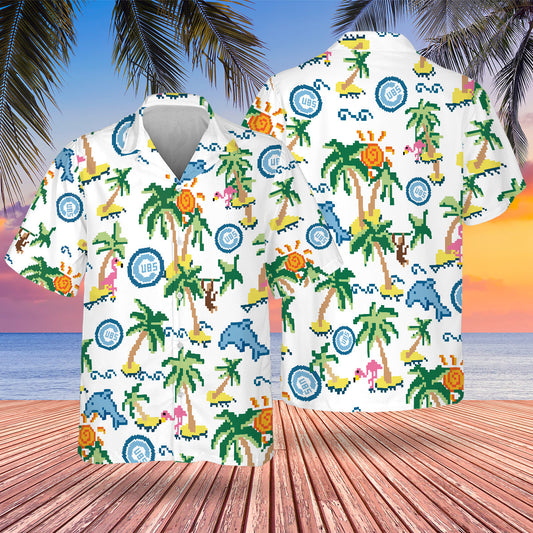 CHC Pixel Hawaiian Design Button Shirt