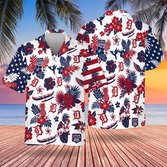 DET Special Semiquincentennial Hawaiian Design Button Shirt V2