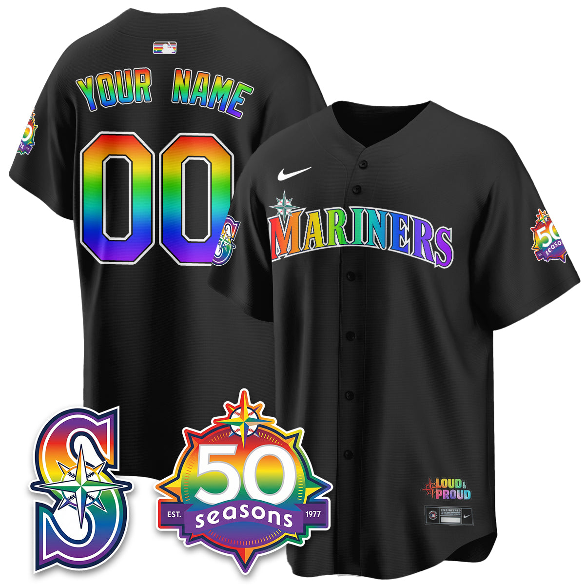 SEA Happy Pride Month Vapor Custom Jersey - Stitched