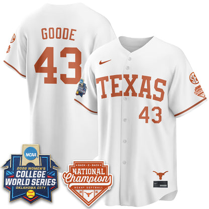 Texas Longhorns Softball 2026 World Series (WCWS) Vapor Premier Limited Jersey - B2B Champs - All Stitched