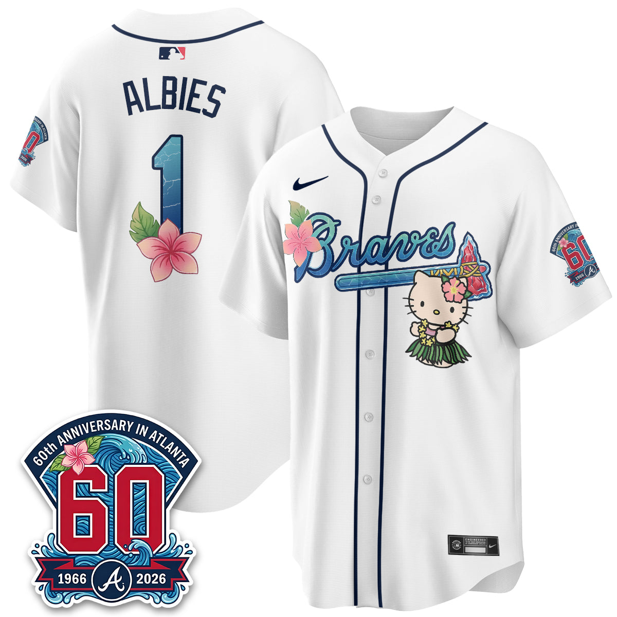 Atlanta Braves x Meow Aloha Spirit Vapor Jersey - Stitched