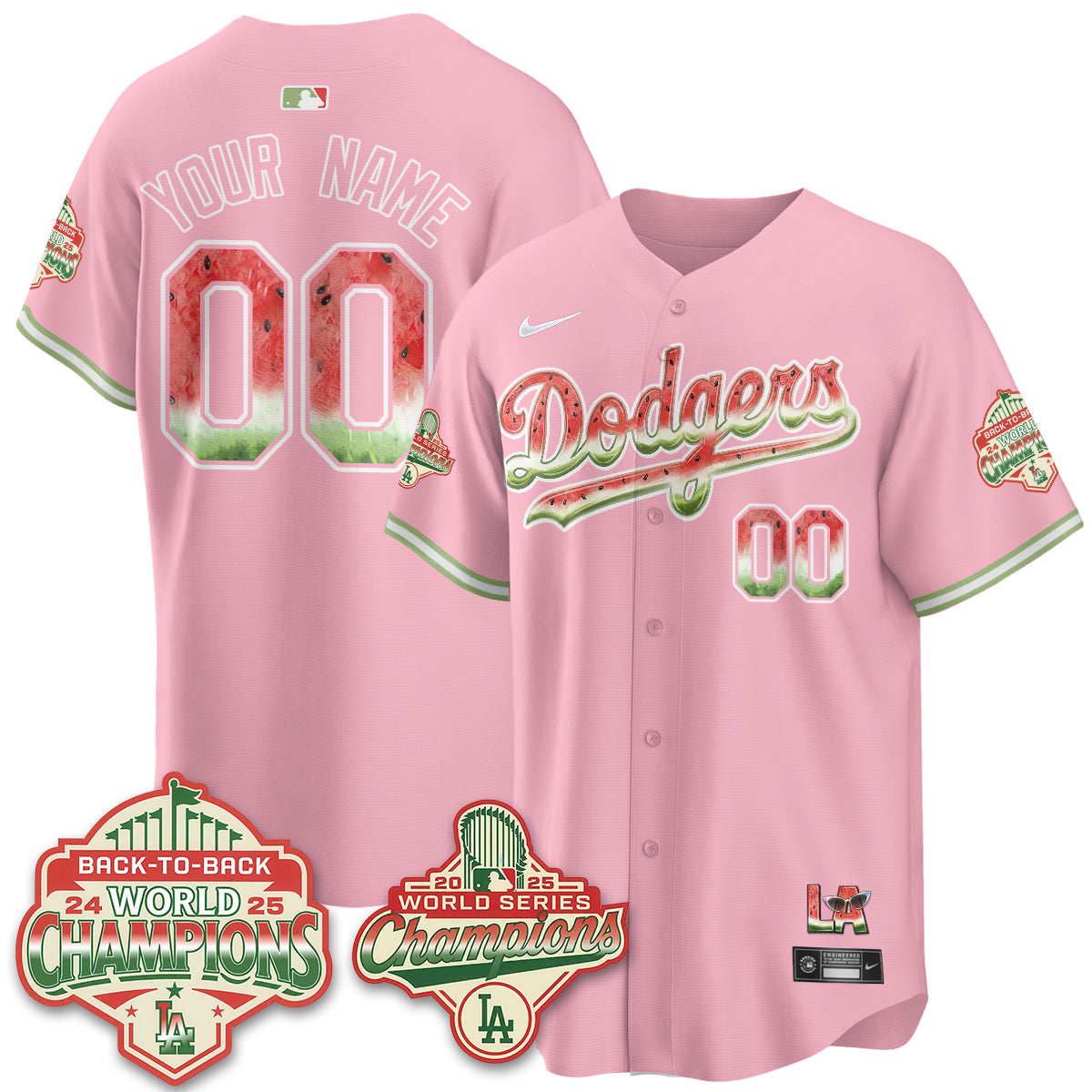 LAD National Watermelon Day Vapor Custom Jersey - Stitched