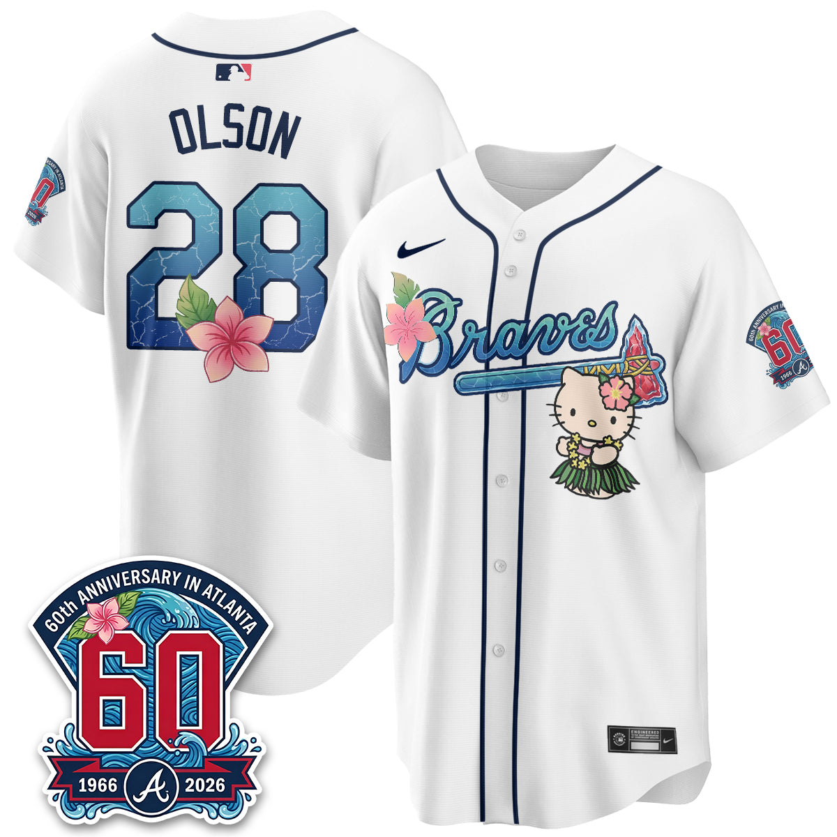 Atlanta Braves x Meow Aloha Spirit Vapor Jersey - Stitched