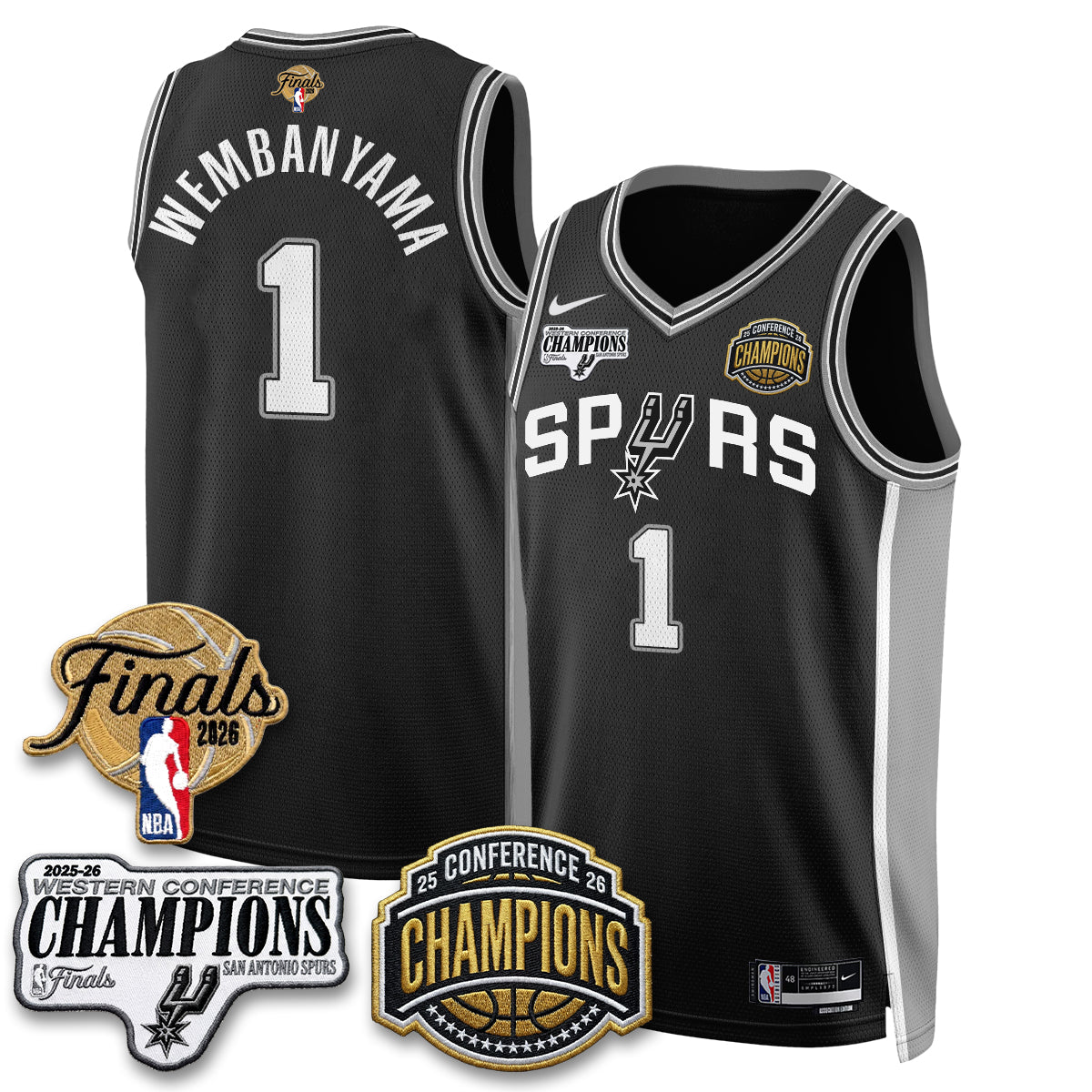 SAS 2026 NBA Western Conference Champions Vapor Jersey - Stitched1