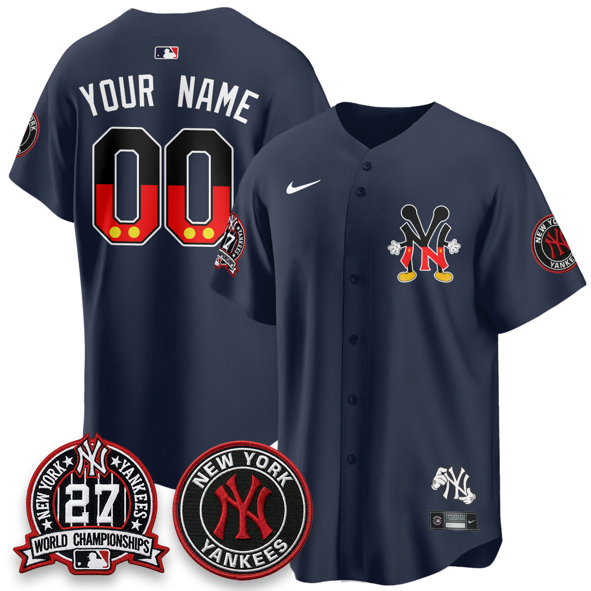 New York Yankees x Mouse Vapor Limited Custom Jersey - Stitched