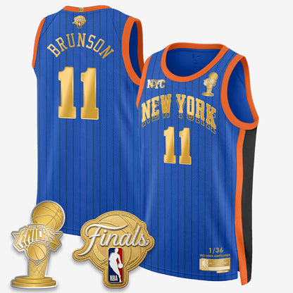 Jalen Brunson New York Knicks 2026 NBA Finals Champions Gold Standard Basketball Jersey - Limited Edition - Stitched