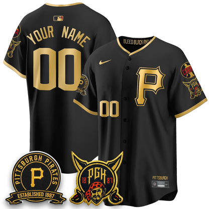 PIT 2026 City Connect Vapor Limited Custom Jersey - Cobra & Est 1887 Patch - All Stitched