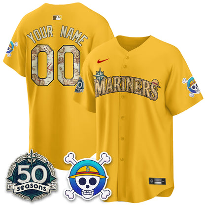 Seattle Mariners OP Japanese Cartoon Vapor Limited Custom Jersey - Printed