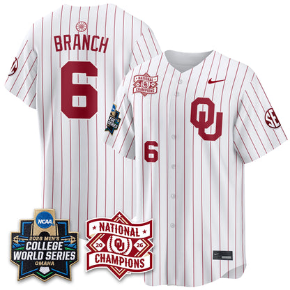 Oklahoma Sooners Nike 2026 NCAA Baseball Men's College World Series Champions Vapor Jersey - Stitched
