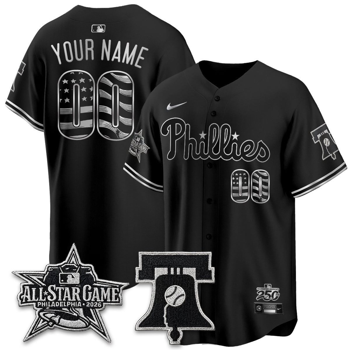 PHI Fourth of July USA Vapor Custom Limited Jersey - Stitched